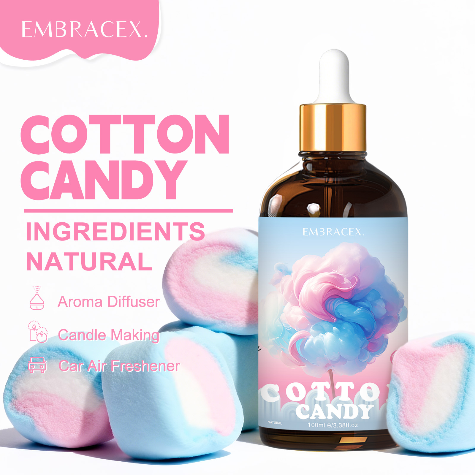 Home Fragrance Accessories - زيت عطري برائحة حلوى القطن سعة