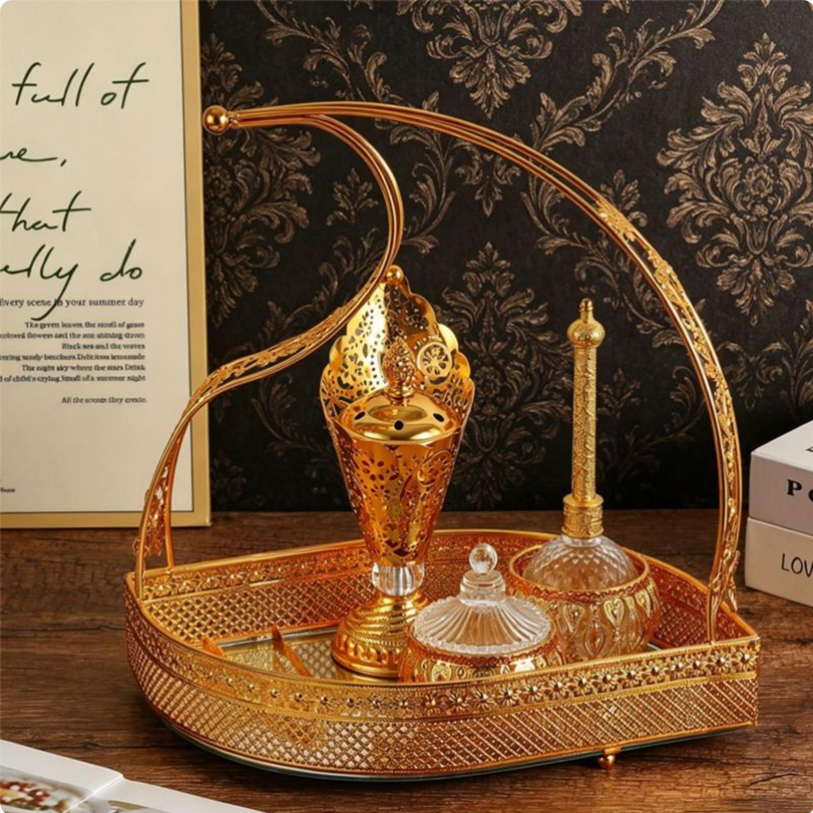 Home Fragrance Luxury - مجموعة صواني عطرية مزخرفة من 5