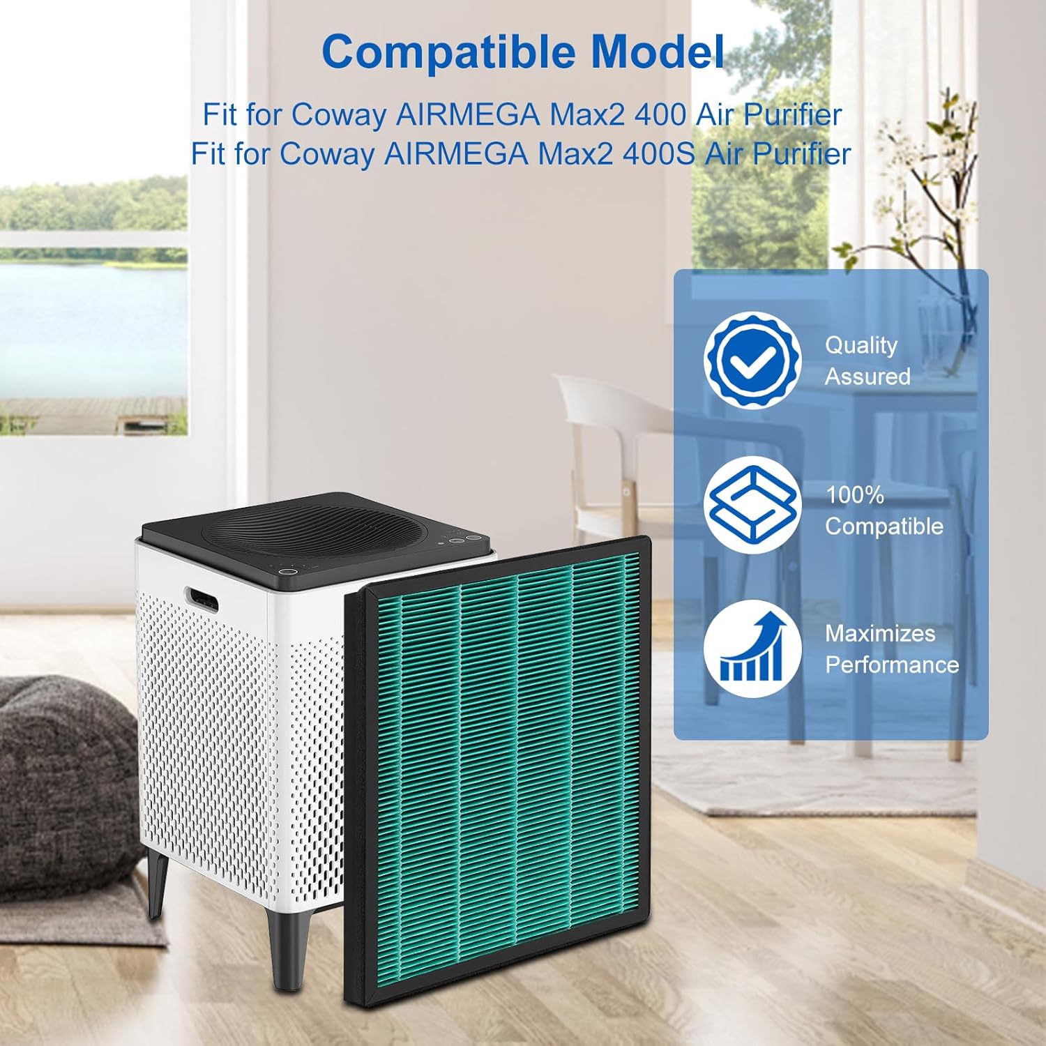 مجموعة فلاتر بديلة 400/400S لـ - مراجعة Coway Air Purifier Airmega 400 وسعره